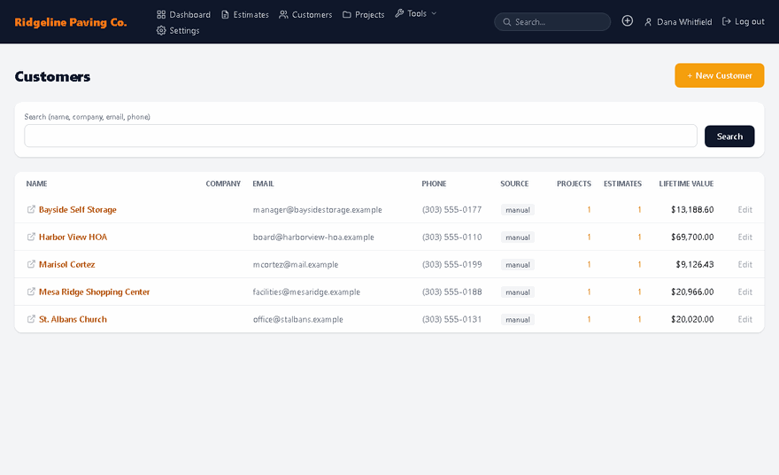Recording: Customer search
