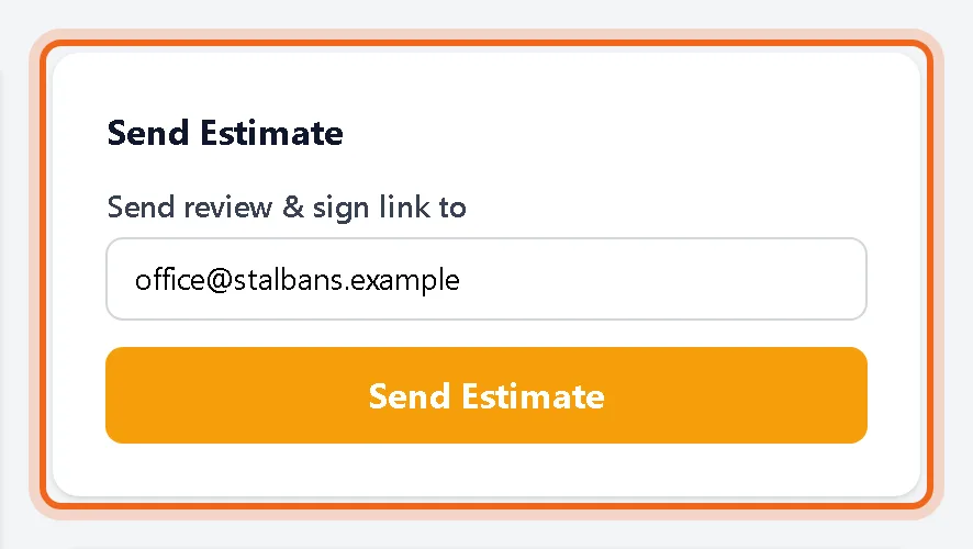 Send Estimate card