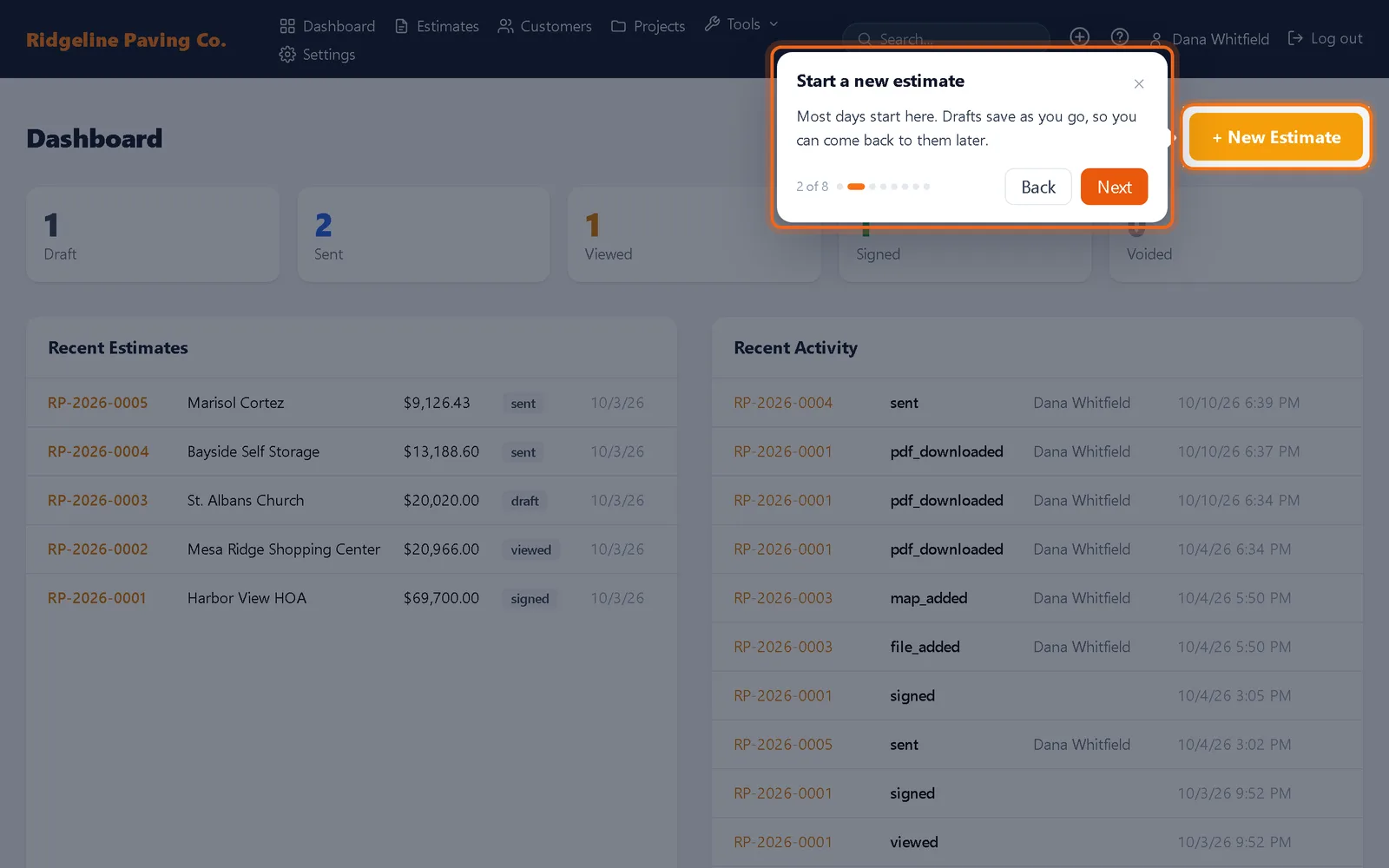 A help center and guides inside the app